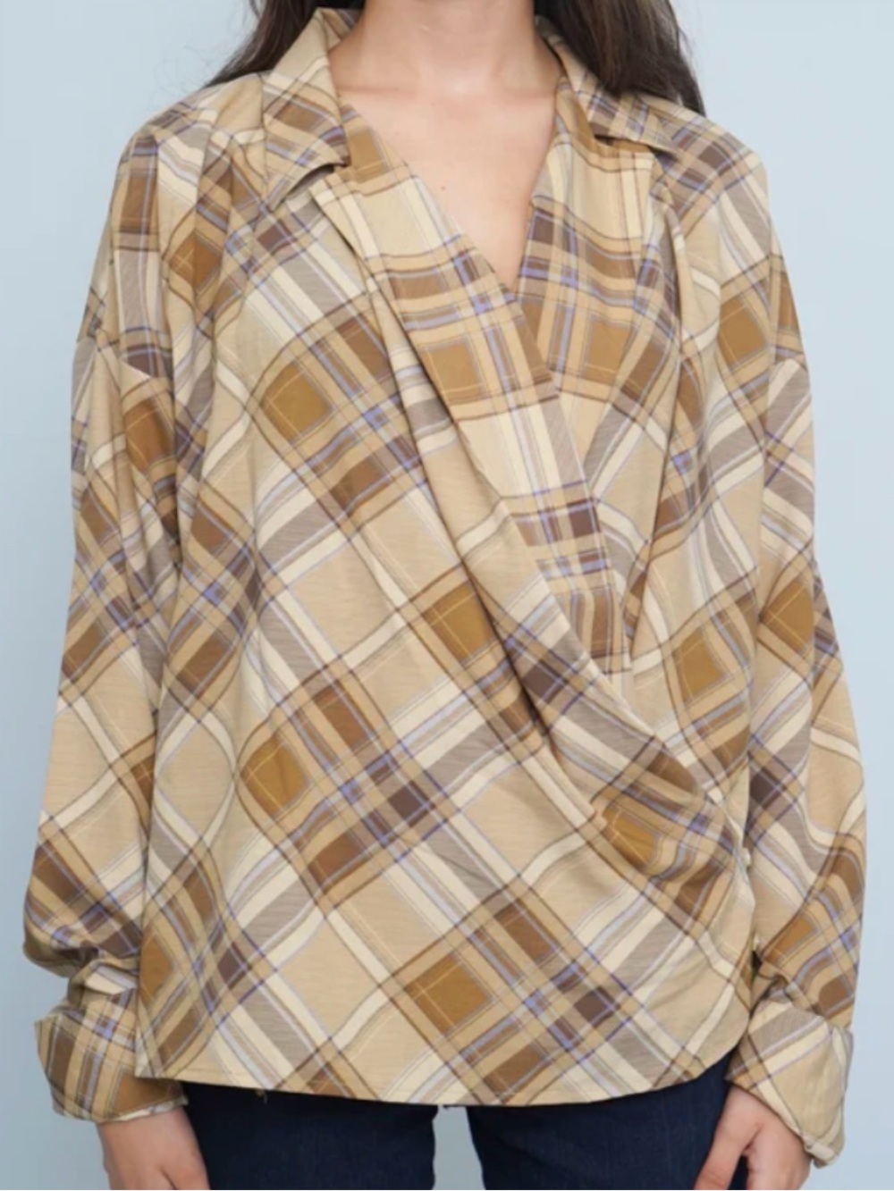 Lauren Ralph Lauren Beige and Brown Plaid Men's Button-Down Shirt size L new